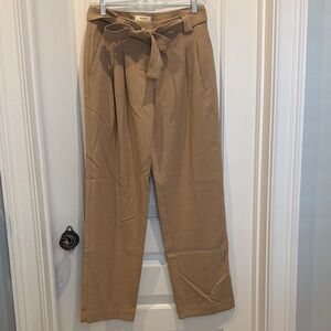 Anthropologie Camel Belted Trousers